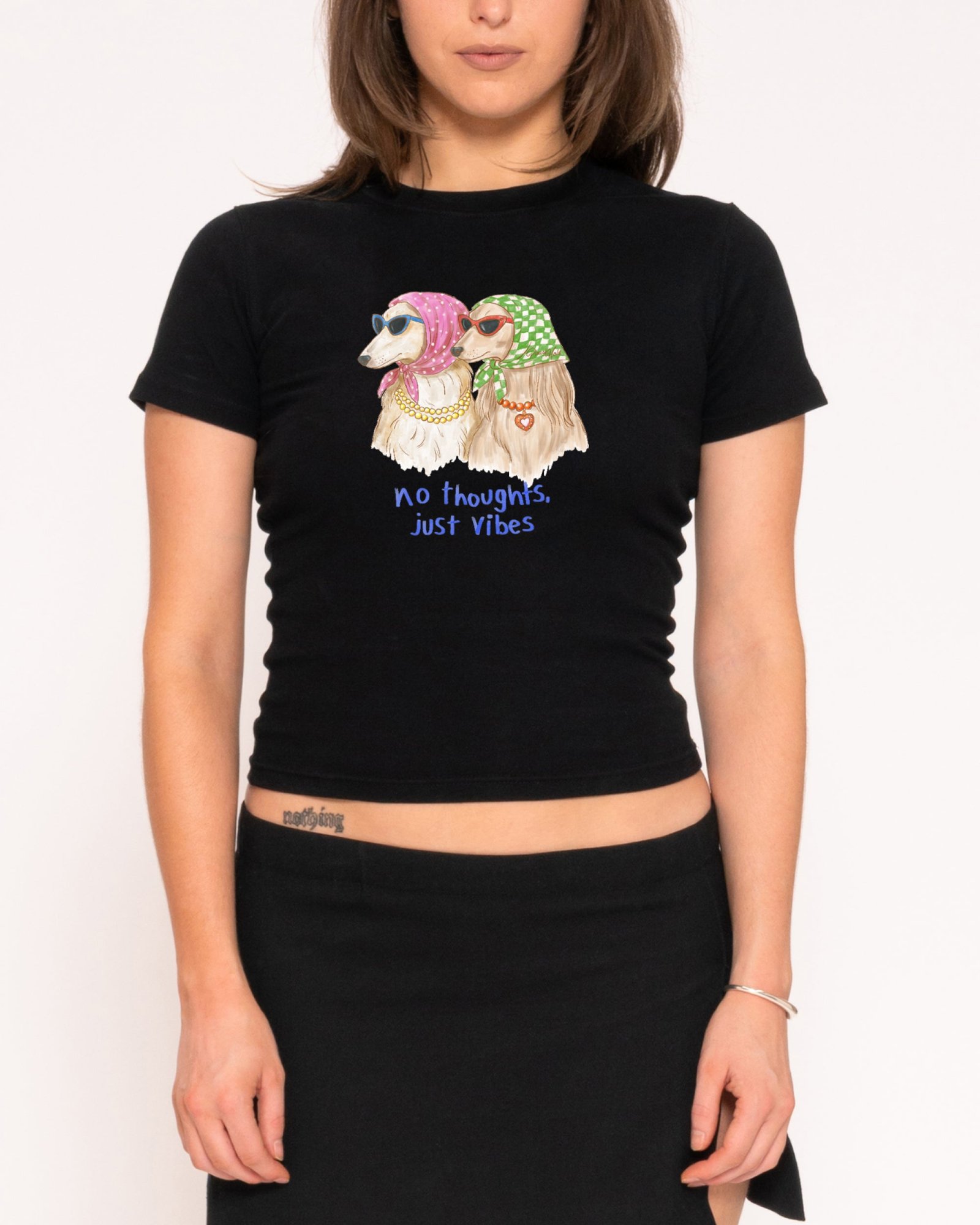No Thoughts, Just Vibes Longline Baby Tee