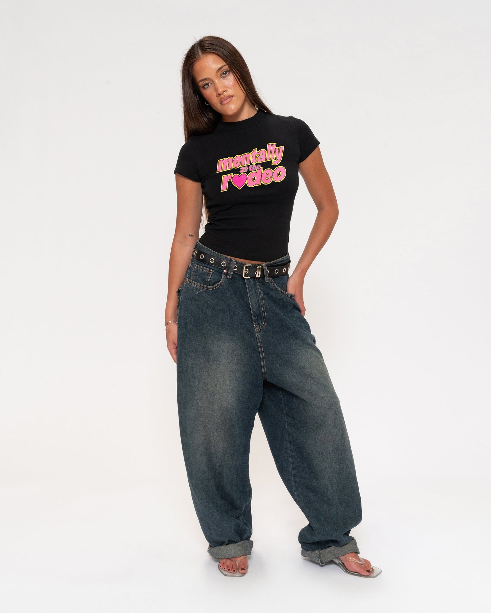 Alternative view of Mentally At The Rodeo Longline Baby Tee