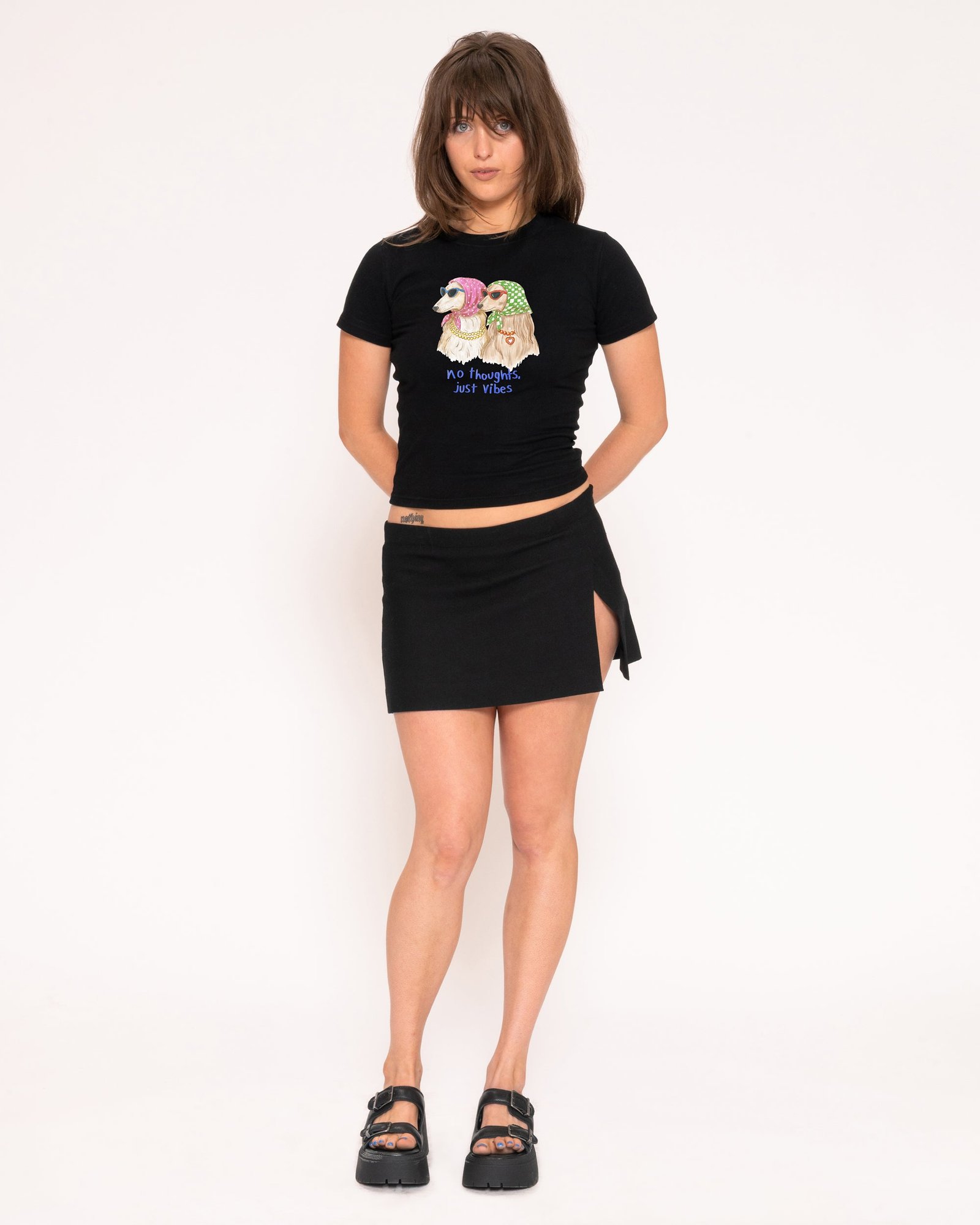 Alternative view of No Thoughts, Just Vibes Longline Baby Tee