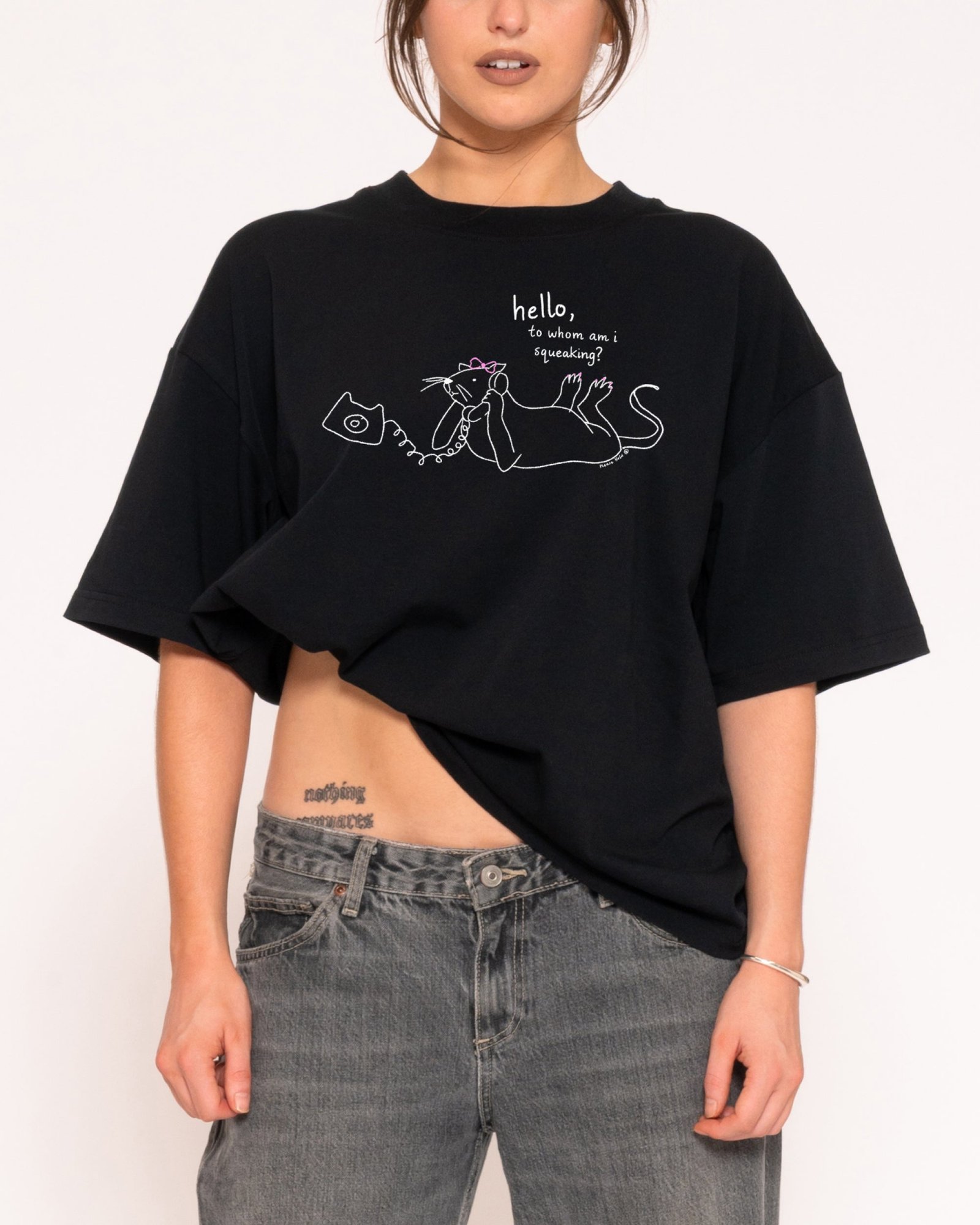 Hello, to Whom Am I Squeaking? Boxy Tee - Image 3