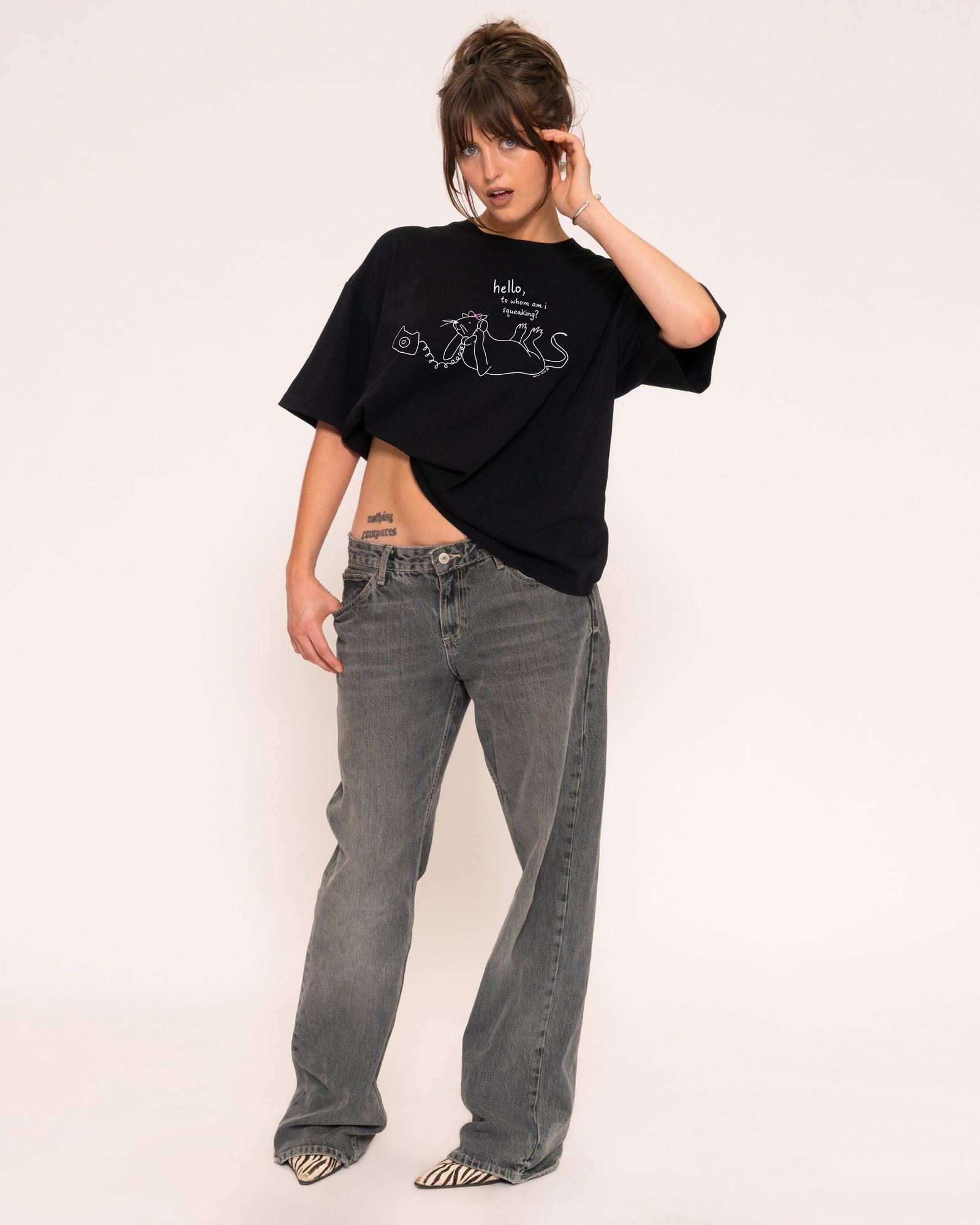 Hello, to Whom Am I Squeaking? Boxy Tee - Image 4
