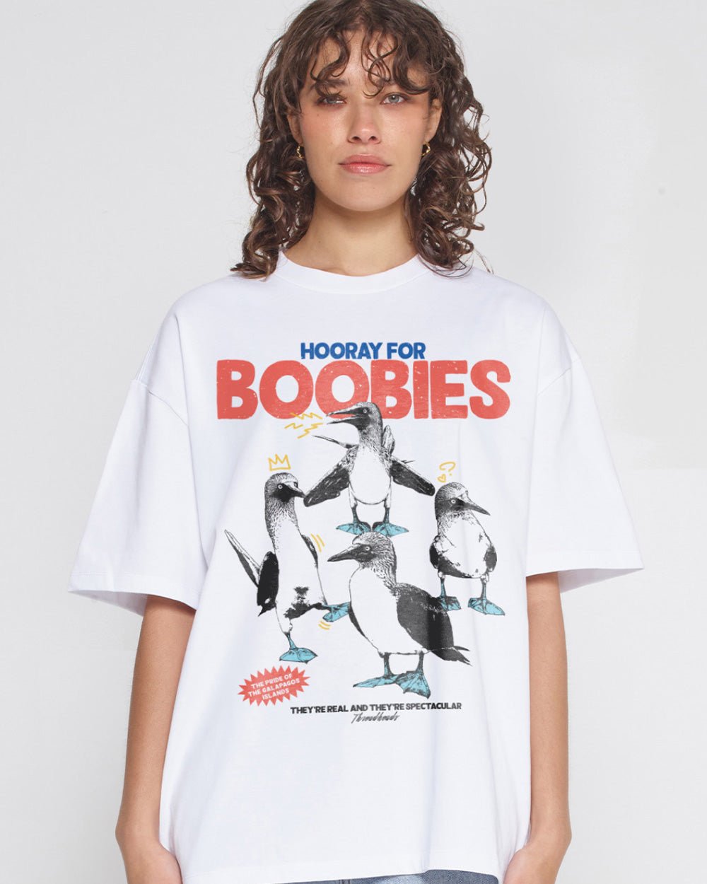 Alternative view of Hooray for Boobies Oversized Tee
