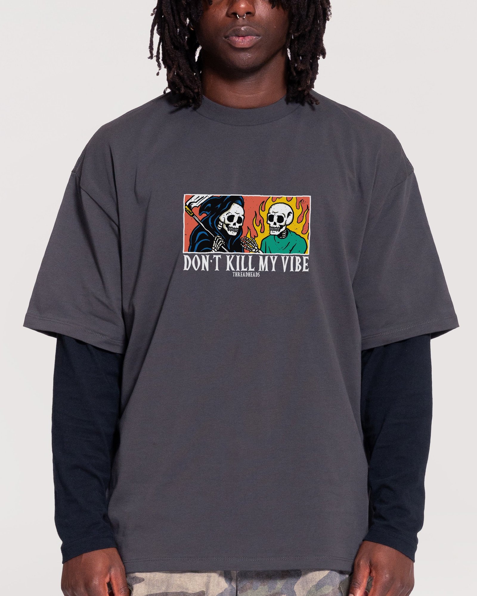 Alternative view of Don't Kill My Vibe Oversized Tee