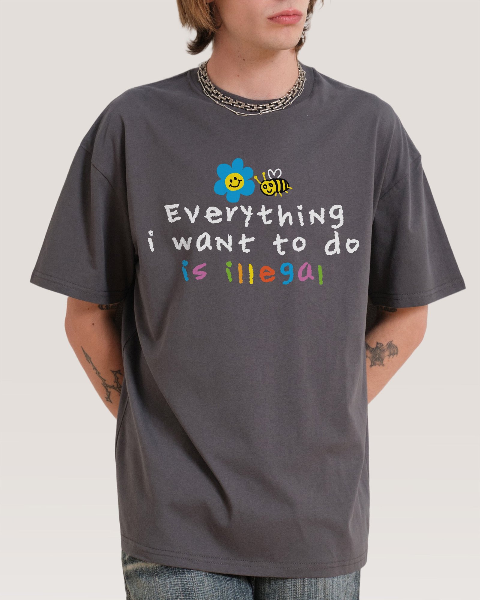 Alternative view of Everything is Illegal T-Shirt