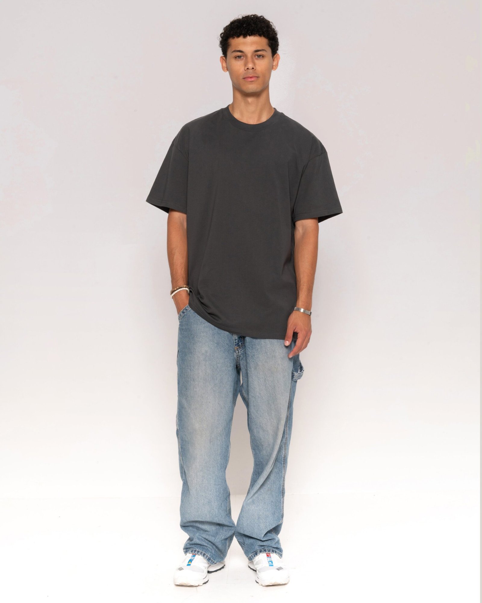 Alternative view of Classic Tee 3-Pack: Charcoal, Navy, Brown
