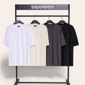 Oversized Tee 4 Pack: Black, Charcoal, Natural, White
