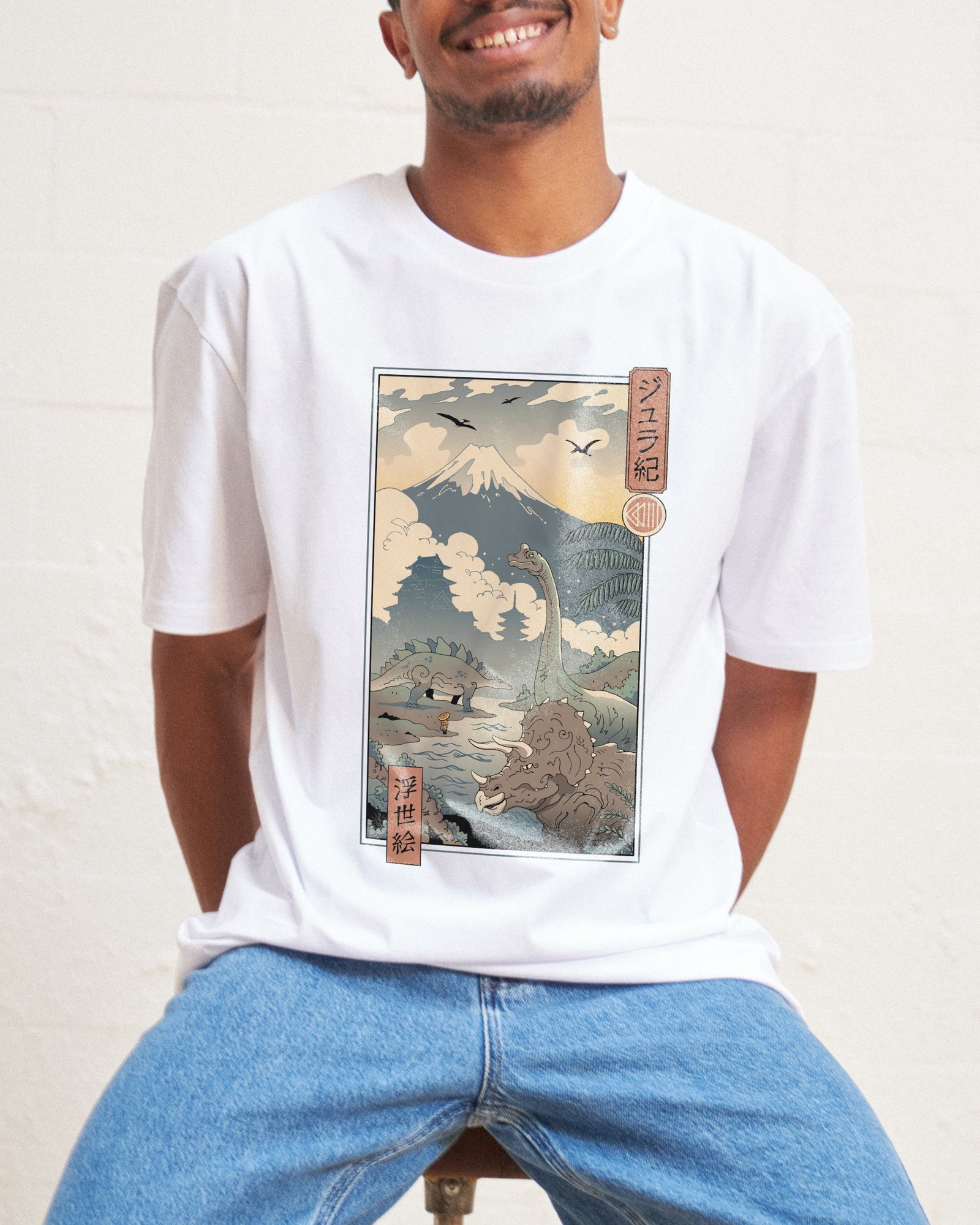 Jurassic Ukiyo-e 1 T-Shirt - Image 3