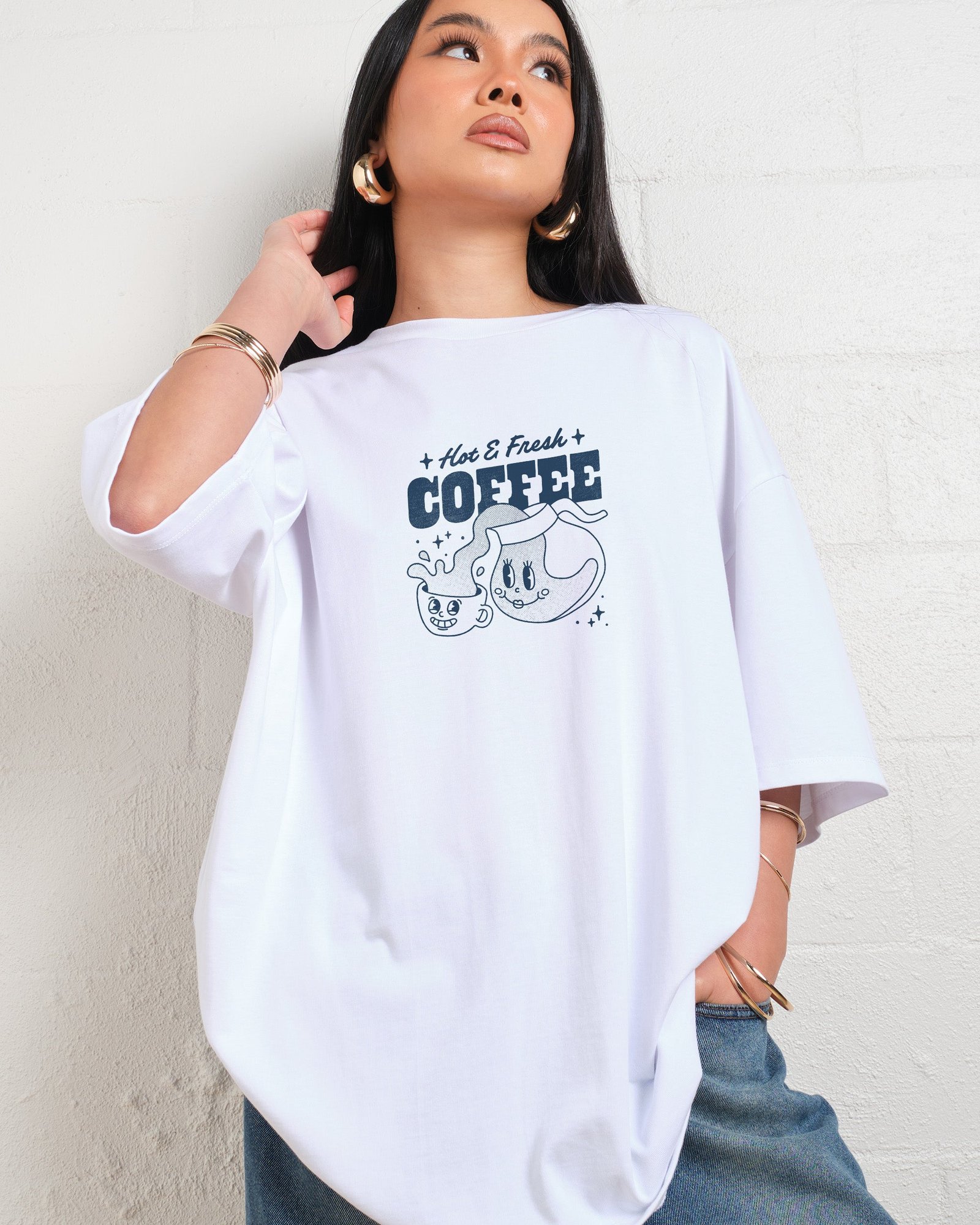 Alternative view of Hot & Fresh Coffee Oversized Tee