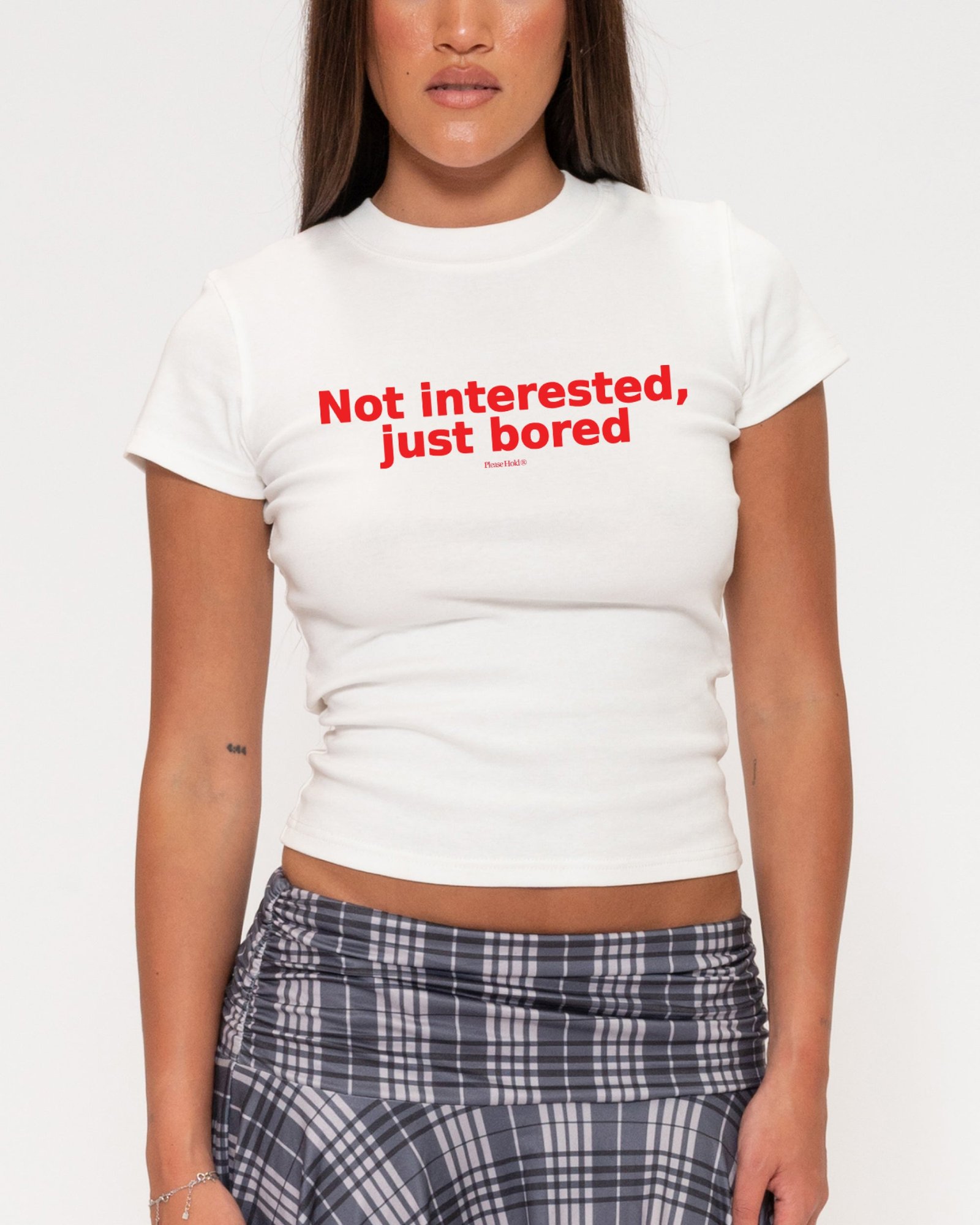 Not Interested, Just Bored Longline Baby Tee
