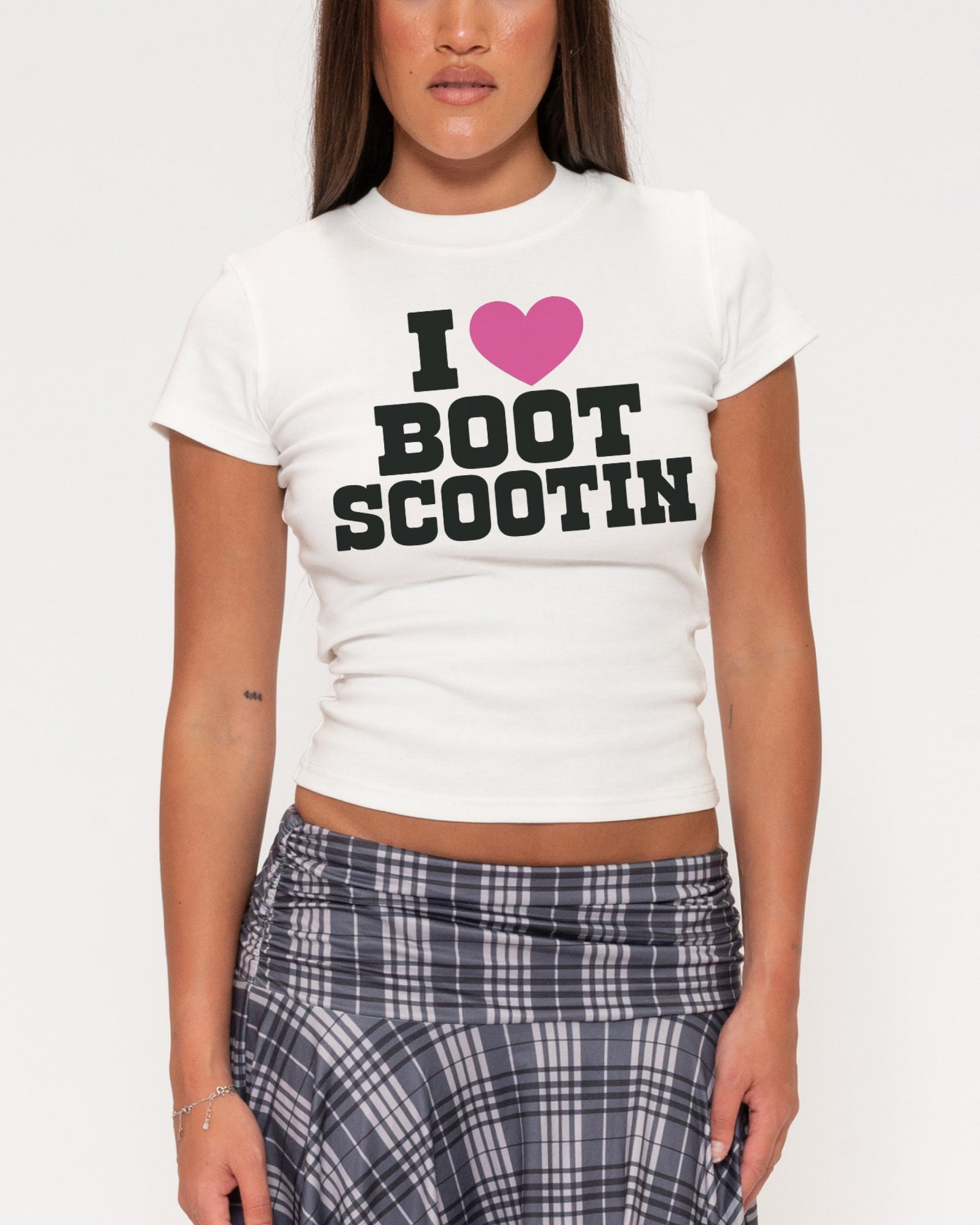 I Love Boot Scootin Longline Baby Tee