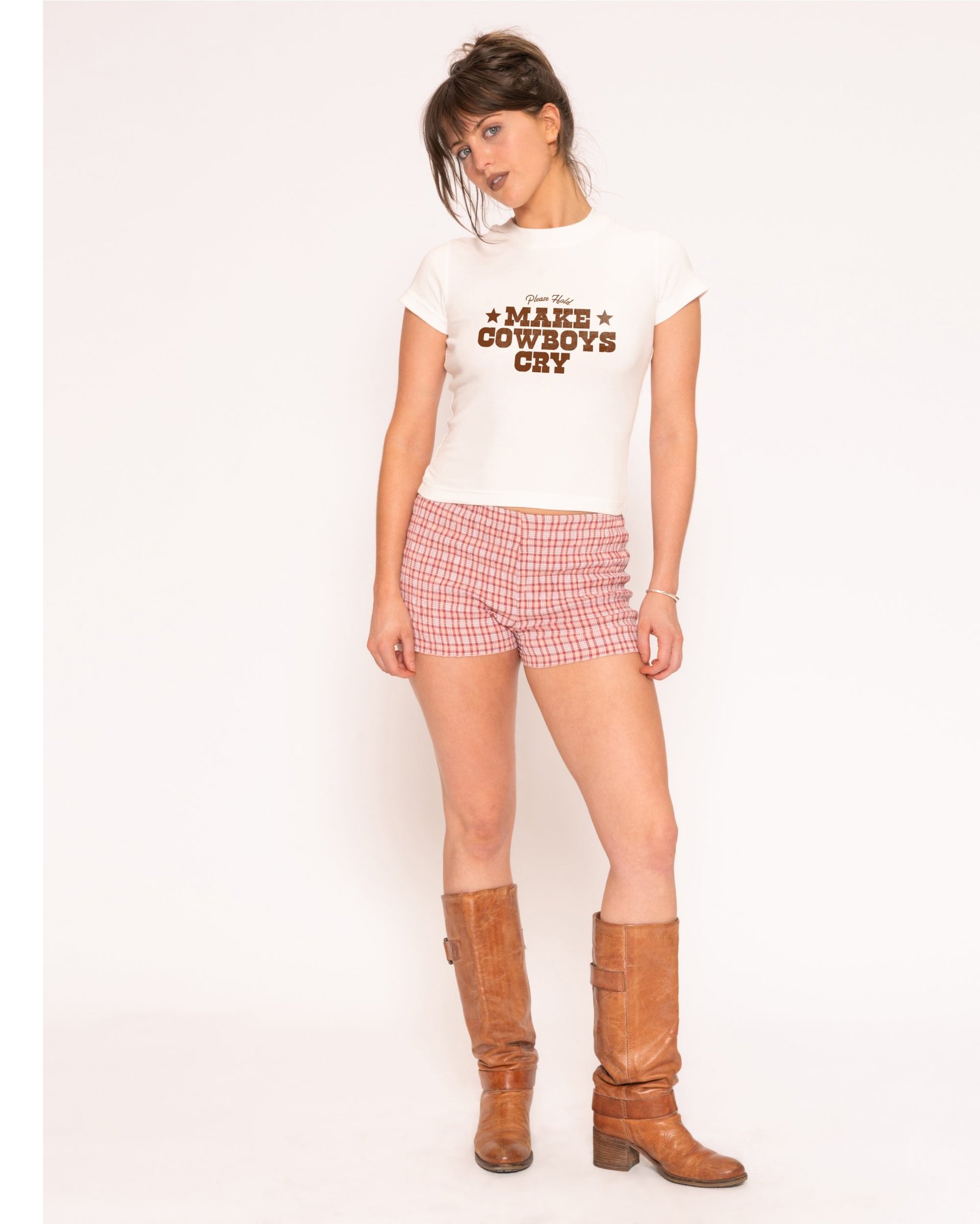 Alternative view of Make Cowboys Cry Longline Baby Tee