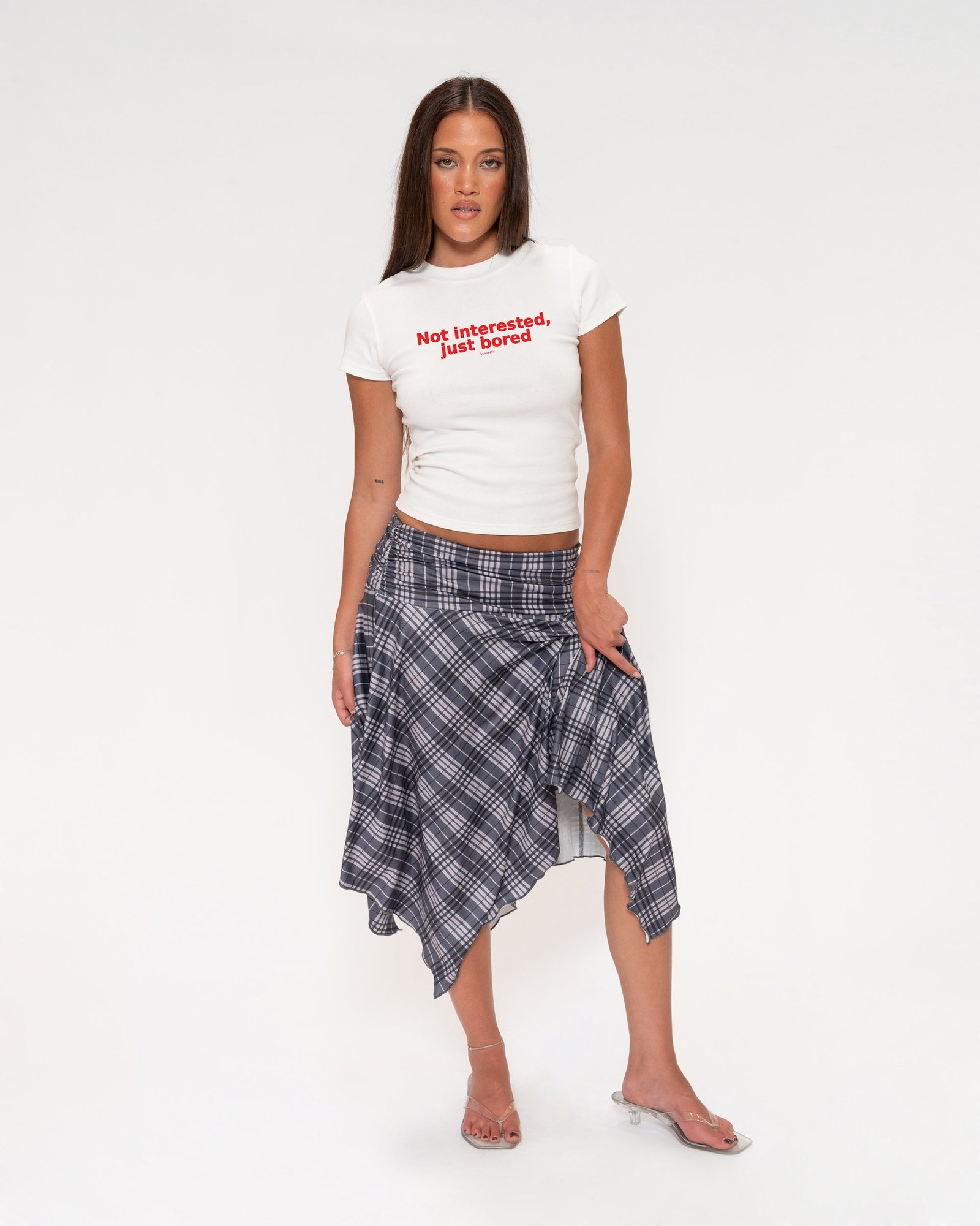 Alternative view of Not Interested, Just Bored Longline Baby Tee