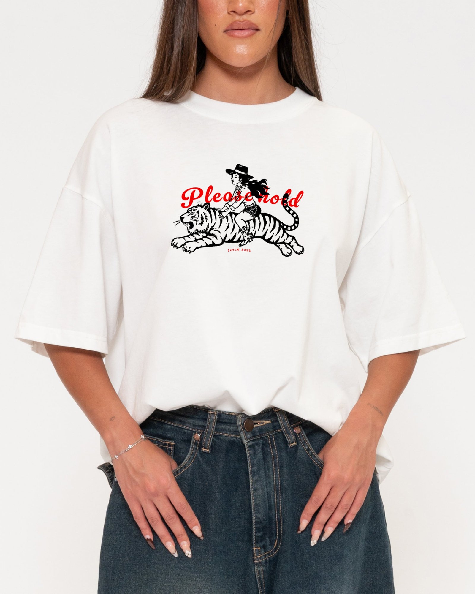 Please Hold Hell Cat Boxy Tee